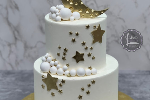 Moon Star Baby Shower cake